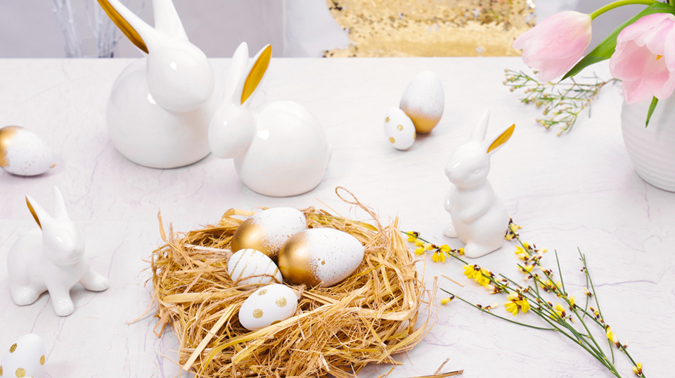 Osterdeko Hasen Keramik Osterhasen aus Porzellan
